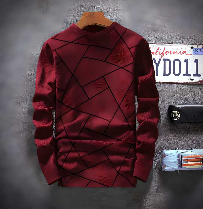 Cotton Blend Stripes Full Sleeves T-Shirts - Loopni