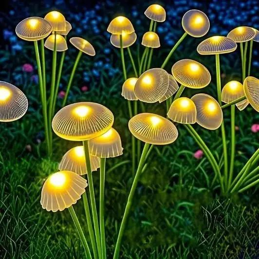 Solar LED Jellyfish Mushroom Lights for Garden -Outdoor Ground-Plug Lawn Lights - Loopni