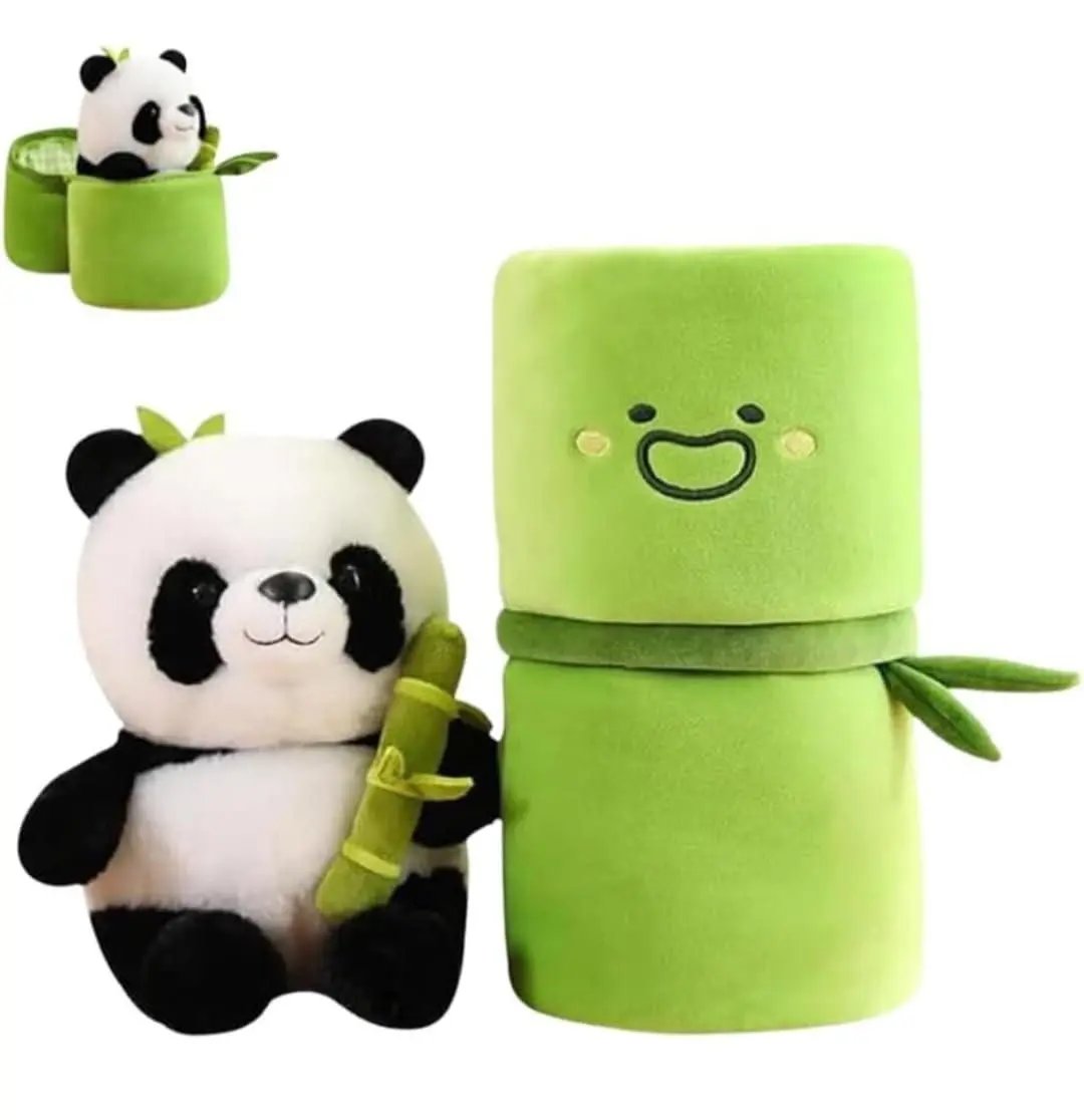 Cute Panda Plush with Bamboo - Loopni