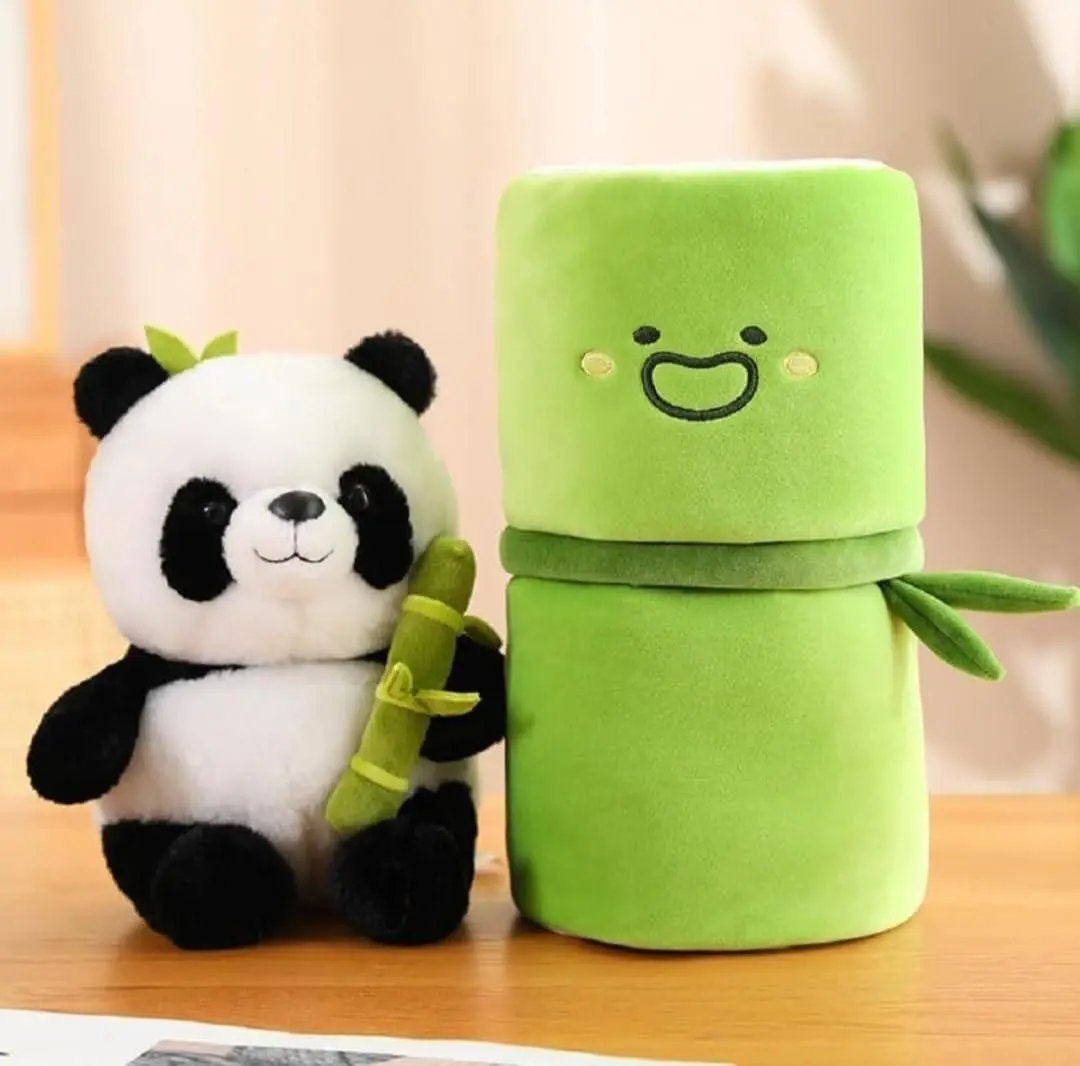 Cute Panda Plush with Bamboo - Loopni