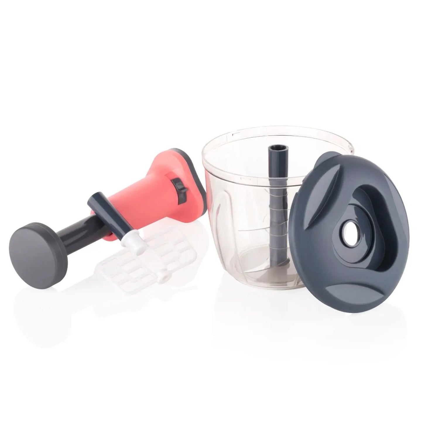 5368 1100 Ml 2 In 1 Push Up Chopper With Blender Affixed With 6 Sharp Blade  Vegetable And Fruit Cutter With Easy Push And Chop Button - Loopni