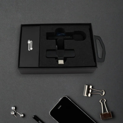12639 Intelligent Noise Cancelling Live Streaming Clip On Microphone For Type-c  For Iphone With Charging Mini Wireless Lapel Collar Microphone - Loopni
