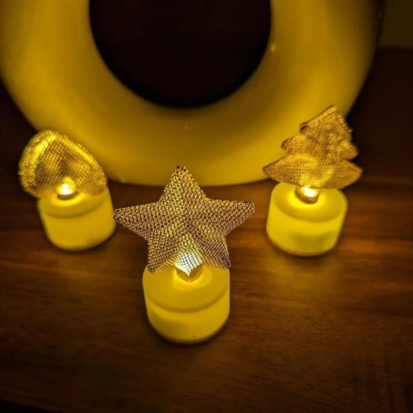 Golden Net LED Tealight Candle Lanterns Star 6 pcs urm7tk-su