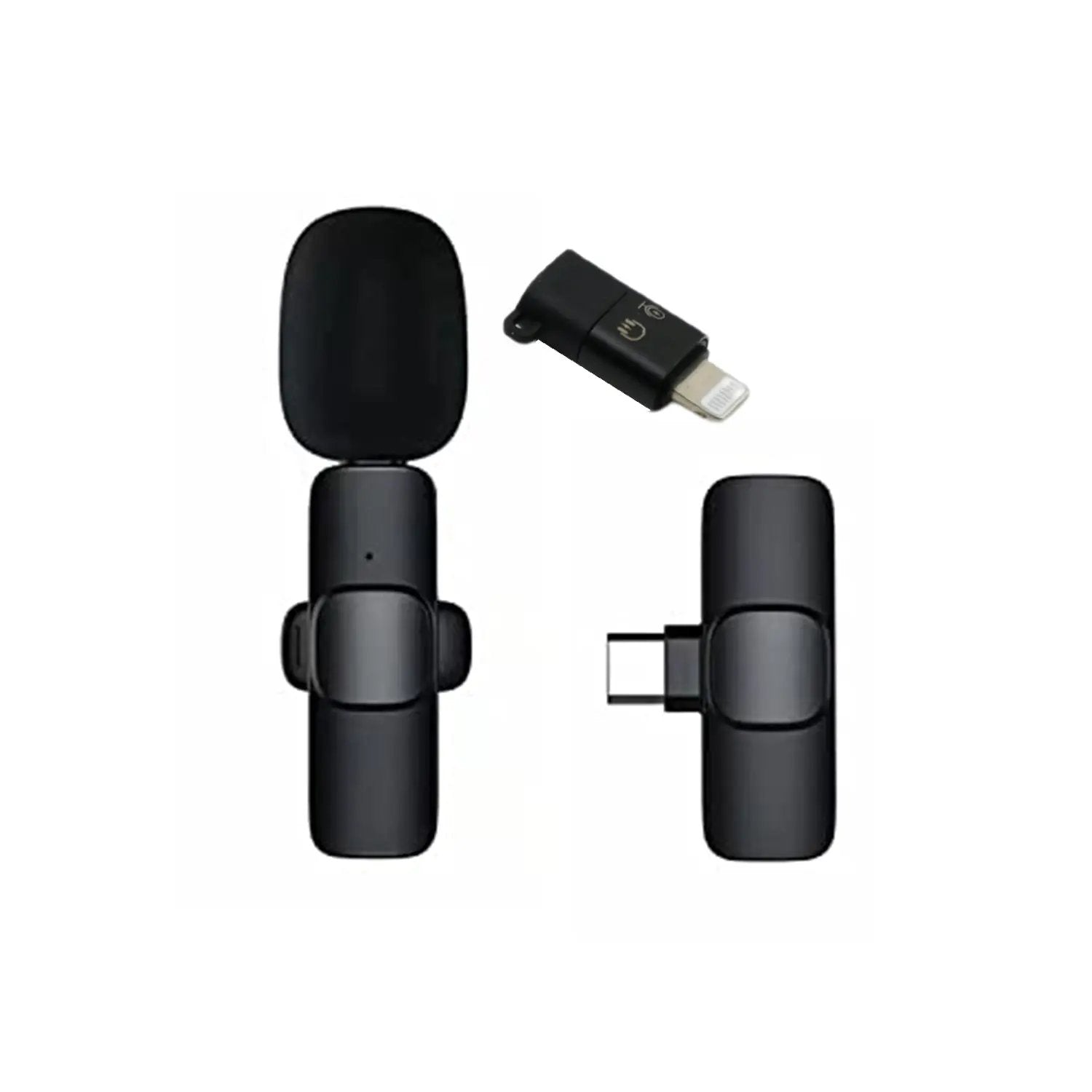 12639 Intelligent Noise Cancelling Live Streaming Clip On Microphone For Type-c  For Iphone With Charging Mini Wireless Lapel Collar Microphone - Loopni