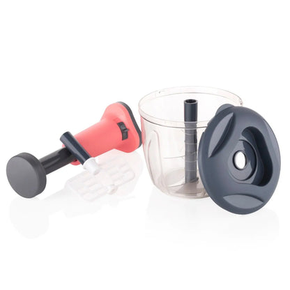 5368 1100 Ml 2 In 1 Push Up Chopper With Blender Affixed With 6 Sharp Blade  Vegetable And Fruit Cutter With Easy Push And Chop Button - Loopni
