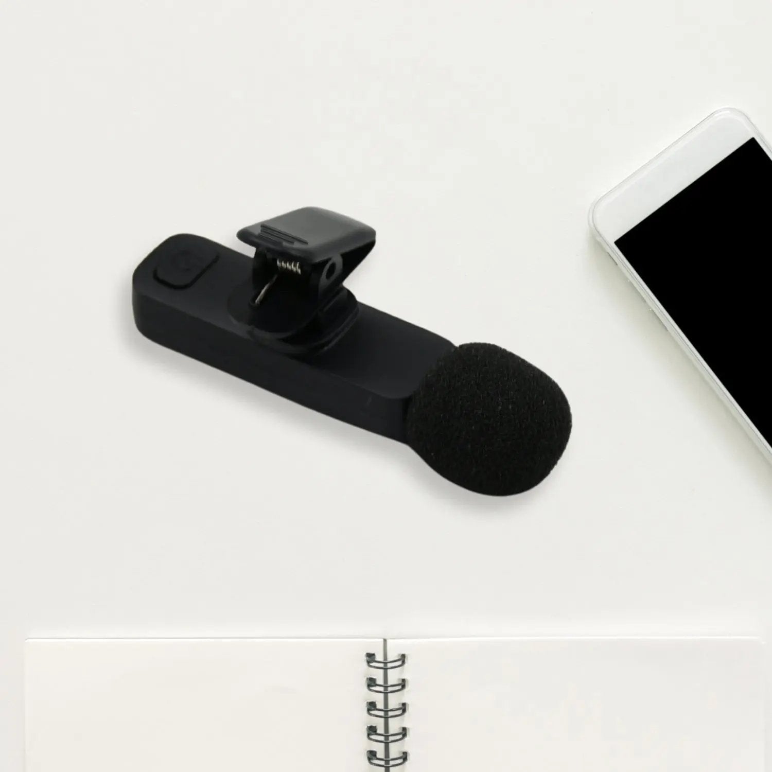12639 Intelligent Noise Cancelling Live Streaming Clip On Microphone For Type-c  For Iphone With Charging Mini Wireless Lapel Collar Microphone - Loopni