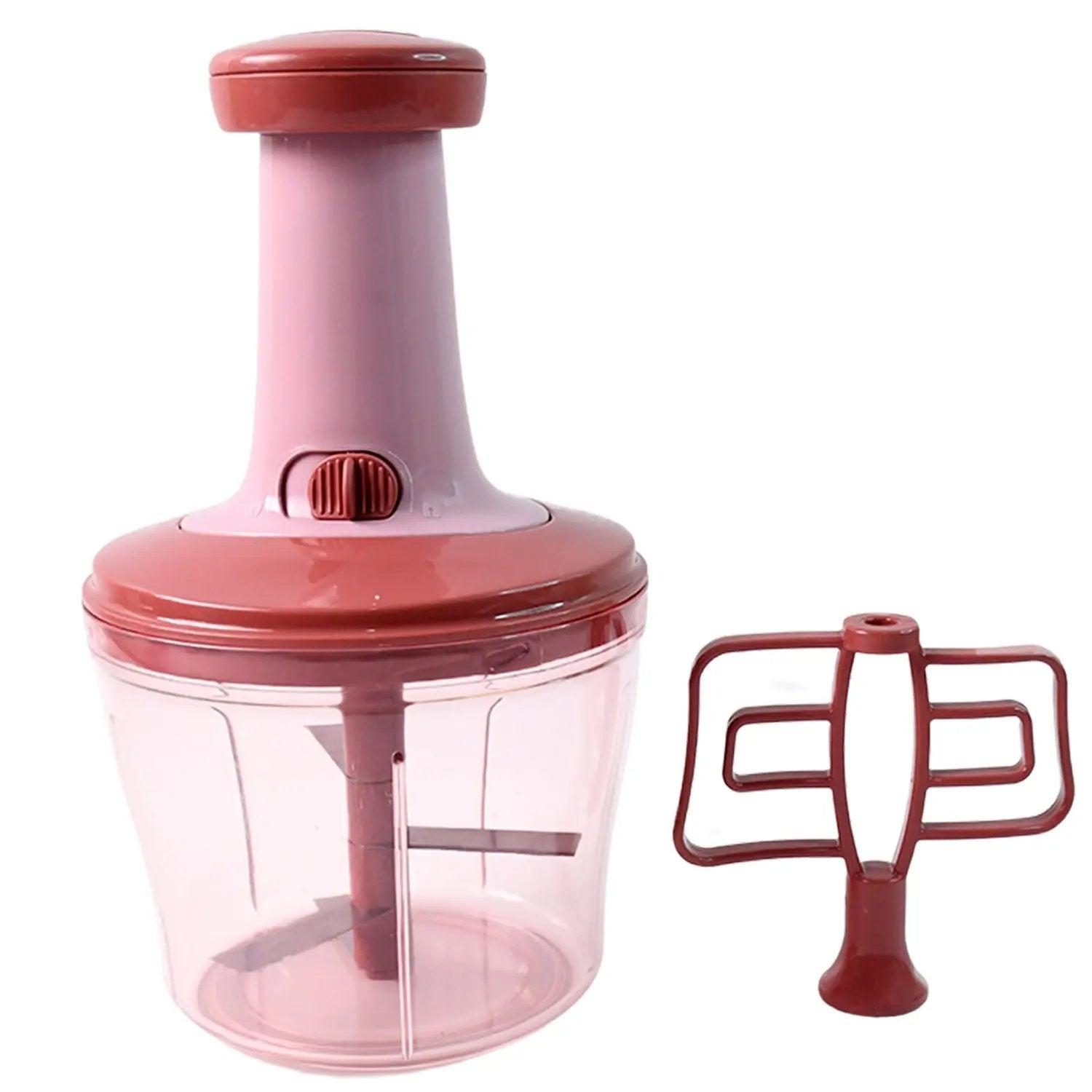Apex  Quba Push Chopper With Stainless Steel Blades (1000ml) - Loopni